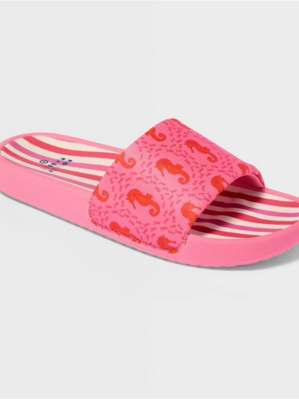 Roller Rabbit Pink and Red Seahorse Slide Sandals
